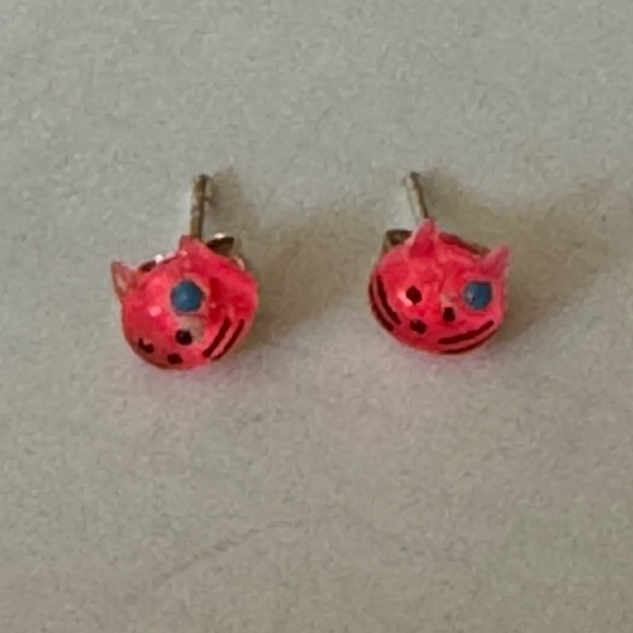 Set of 5 Items!  Brightly Colored Jewelry!  4 pr tiny earrings & 1 necklace! - Picture 5 of 8